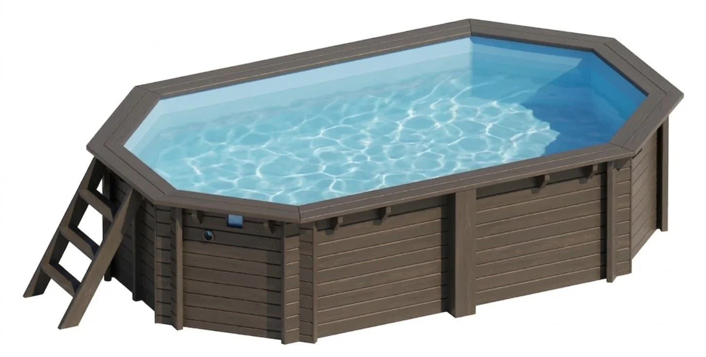 Hanna ovális favázas medence 5,35 × 3,35 m mélyített