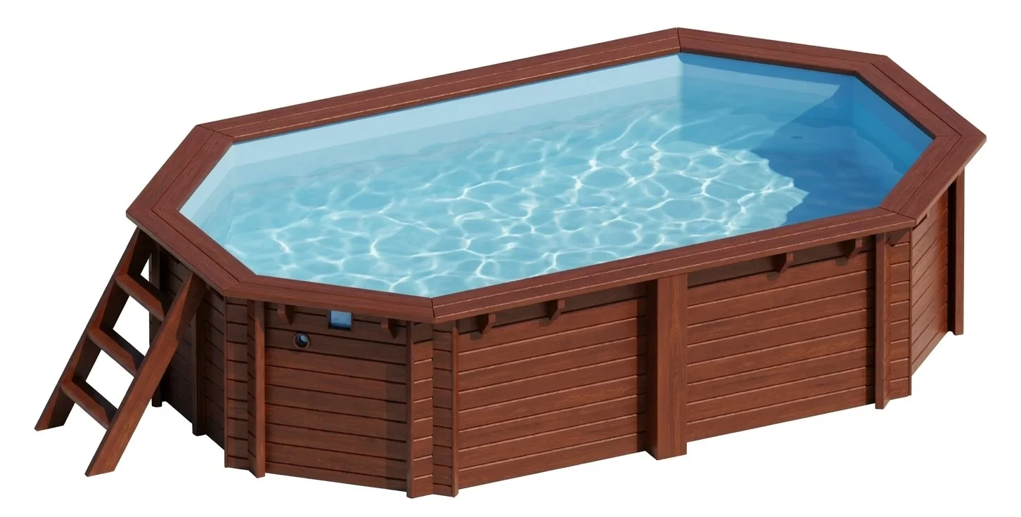 Hanna ovális favázas medence 5,35 × 3,35 m mélyített